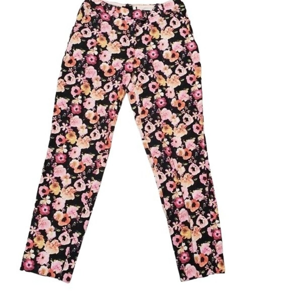 H&M Floral Print Ankle Dress Pants w/slits on hem - Picture 1 of 11